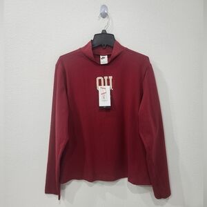 Nike Oklahoma Sooners Essential Mock Neck Long Sleeve Shirt Size XXL Tight Fit